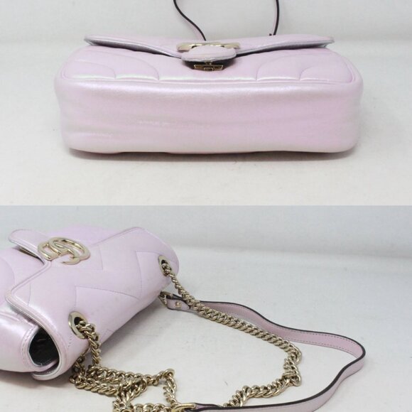 Gucci #GQ9QPV Iridescent Nappa Chevron Bag - Picture 4 of 7